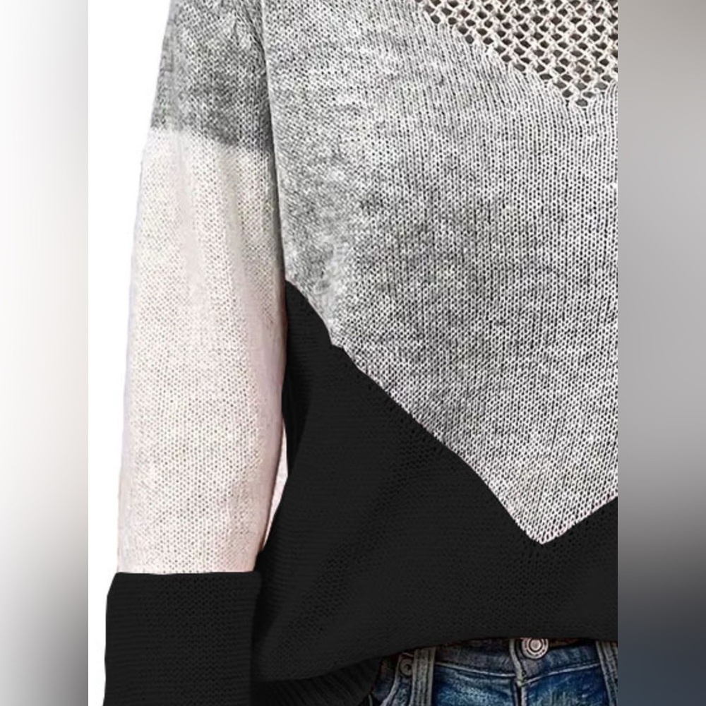 Openwork Color Block Sweater - Picture 12 of 12